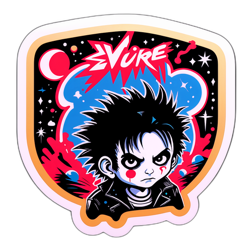 Nostalgisk klistremerke som hedrer The Cure