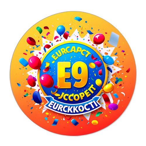 Fargerik Eurojackpot-sticker med konfetti