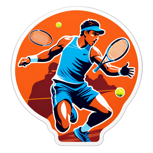 Design dinamic cu jucători de tenis pe terenul de zgură din Franța