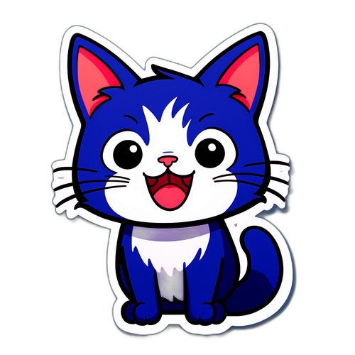 Pisicuță jucăușă în stil cartoon