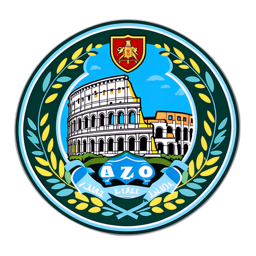 Adesivo del Crest della Lazio con Soggetti Iconici di Roma