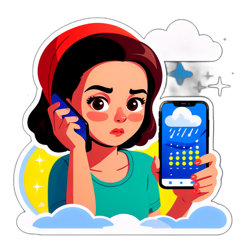 Người Phụ Nữ Lo Lắng Vì Dự Báo Thời Tiết