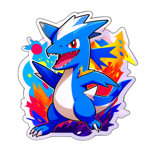 ラティオスと他のポケモンたちの共演を描いたステッカー