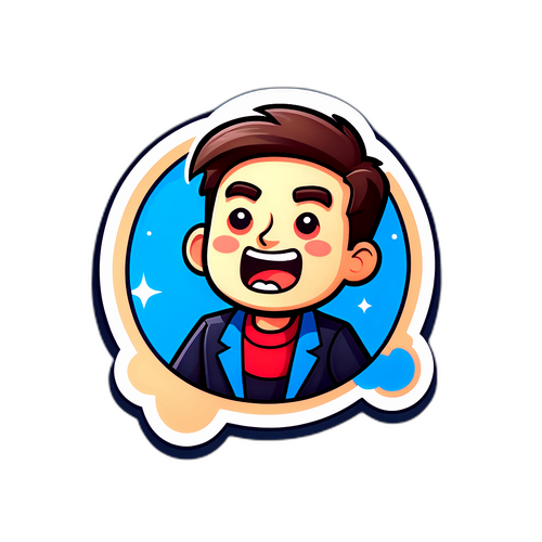 Проблемная иконка Telegram с юмористическим выражением