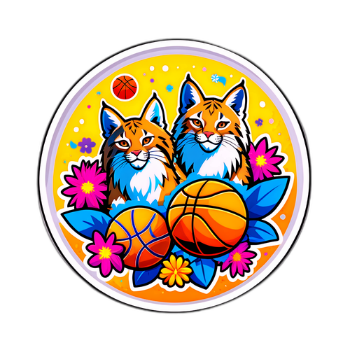 Cheerful Lynx vs Sky Basketball Sticker