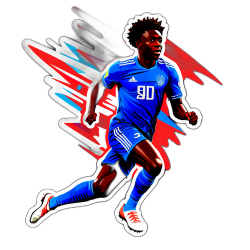 Adesiv cu Alphonso Davies în mișcare