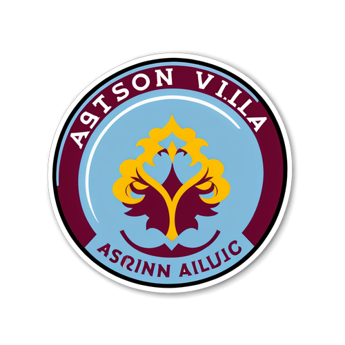 Aston Villa Klistermärke med Logotyp och Spelare