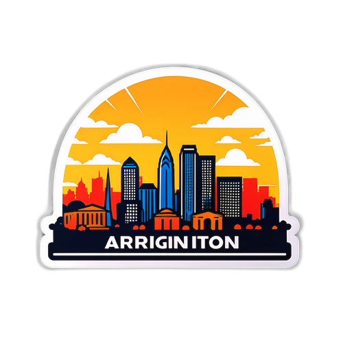 Skyline-Aufkleber von Arlington, USA