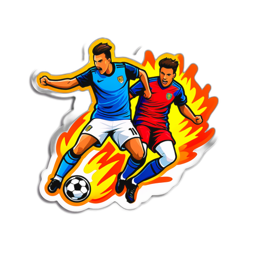 Stiker Pertandingan Bola Sepak Berenergi Tinggi
