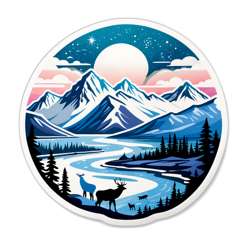 Adesivo a Tema Naturale della Penisola di Yamal