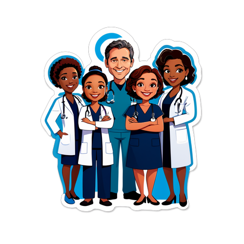 Chicago Med Cast Cartoon Sticker