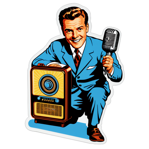 Retro Radio en Microfoon Sticker