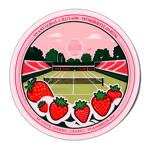 Una scena pittoresca di Wimbledon con fragole e panna