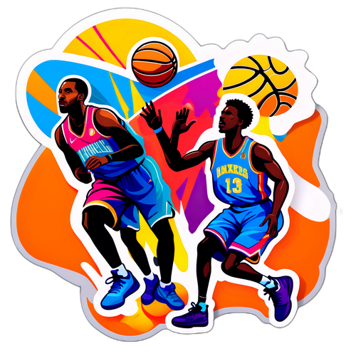 Estrella de Baloncesto con Fondo Colorido