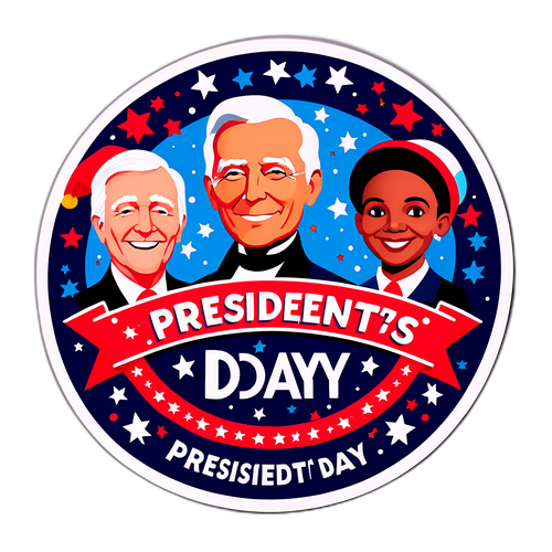 A Playful Presidents Day Sticker