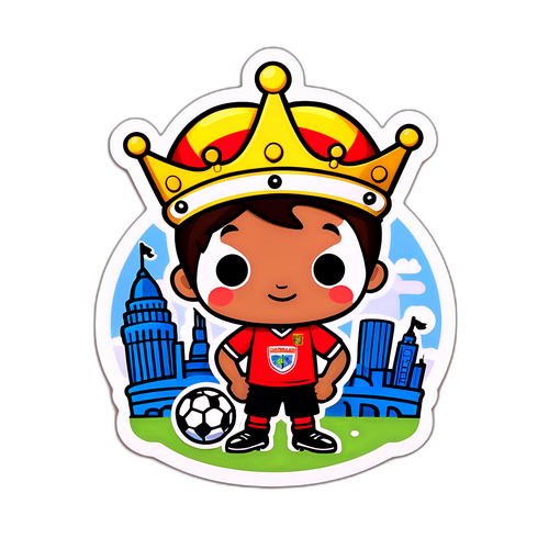 Stiker Kartun Bola Sepak Bermahkota
