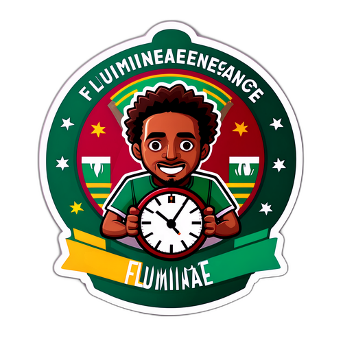 Adesivo que celebra o Fluminense jogando hoje