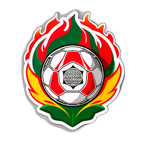 Soccer Ball Emblem with Flames
