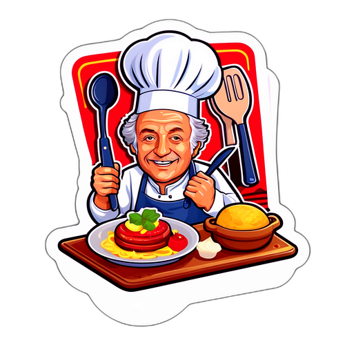 Sticker de Jean Imbert avec un plat français