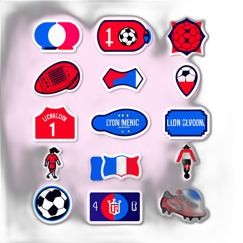 สติกเกอร์ที่แสดงถึงปรากฏการณ์ต่าง ๆ ในฟุตบอลหญิงที่ลียง