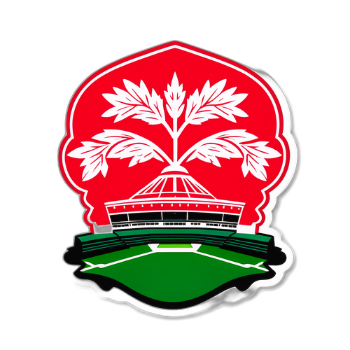 Стікер Nottingham Forest з логотипом клубу та зображенням стадіону