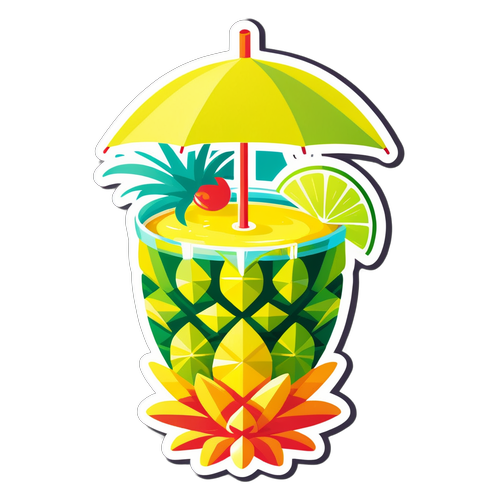 Un Cocteil Tropical în Ananas: Secretul pentru Vibes de Vacanță Pe Plajă!