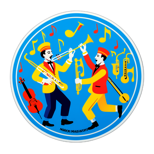 Kirkkojärven marssi -musiikkiteemainen tarra