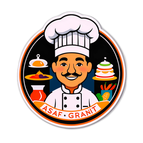 שף אופנתי עם תבשילים