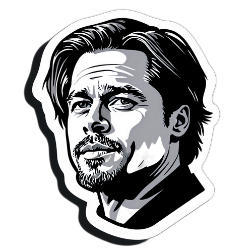 Minimalist portrét Brad Pitta