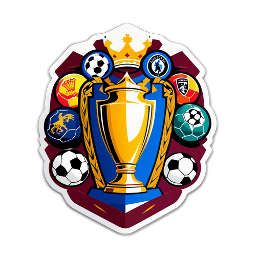 Disenyong Itim na Sticker ng Premier League Trophy