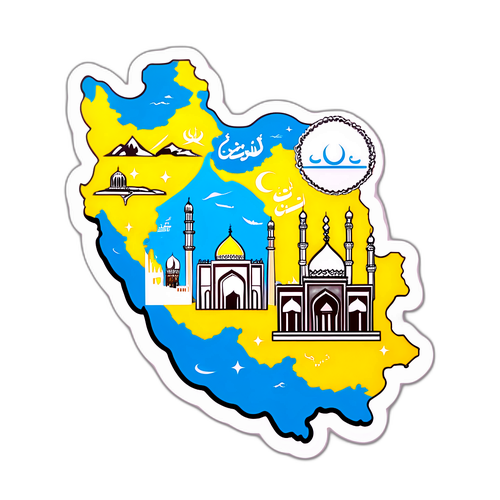 Autocolant cu hartă Iranului
