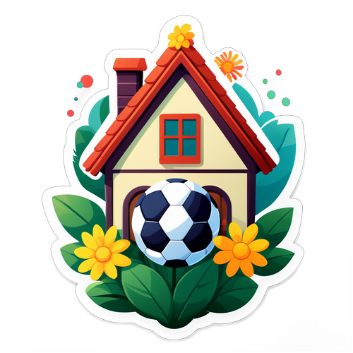 Gezellig Huis met Voetbal en Bloemen