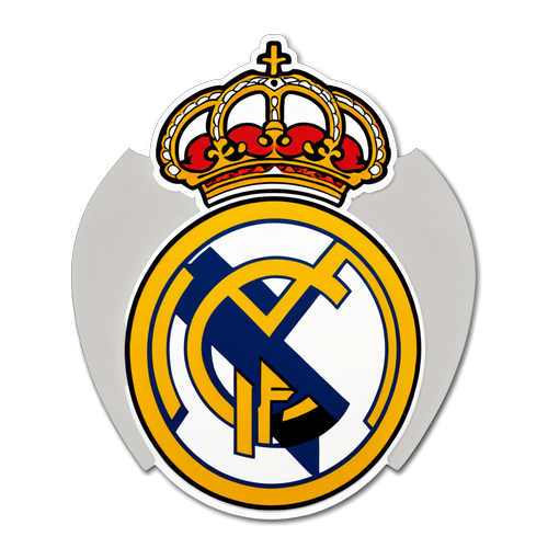 Diseño de un sticker con el escudo del Real Madrid y la frase 'Madrid siempre en mi corazón'