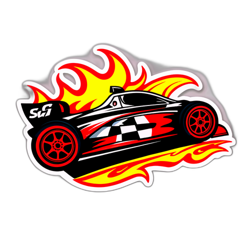 रैसिंग थिम वाला स्टिकर 'रैपिडो'