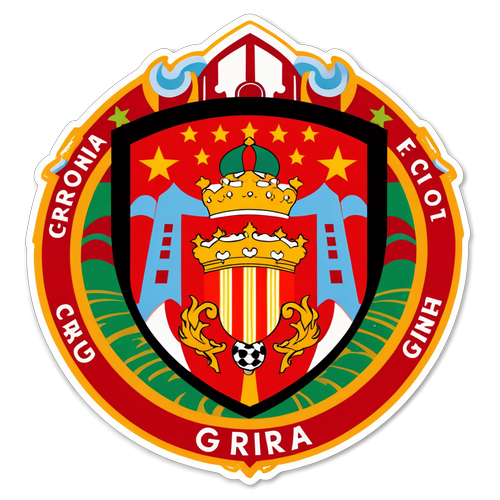 Furaha ya Girona: Sticker Huu Unaleta Roho ya Jiji na Bendera ya Girona FC!