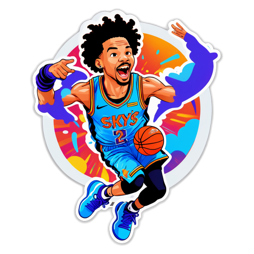 Makulay na Sticker ng Pagda-dunk ni Cole Anthony