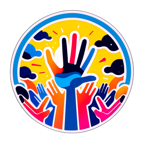 Reka Bentuk Pelekat Menggambarkan Semangat Derma