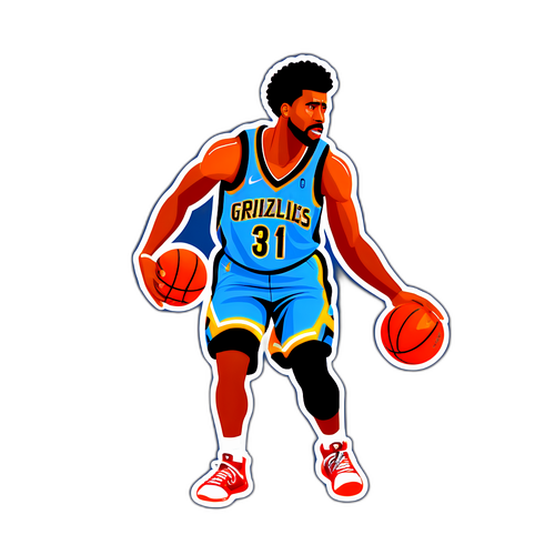 Jugador de baloncesto de los Grizzlies en un momento decisivo