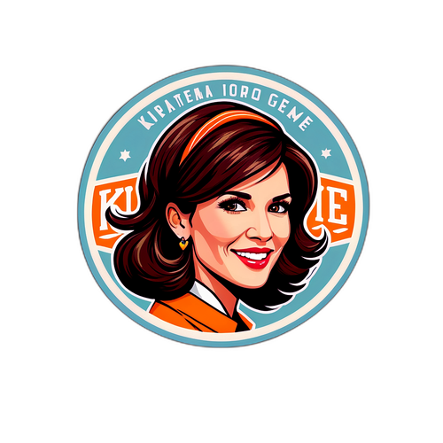 Retro-stílusú matrica Kristi Noem-mel