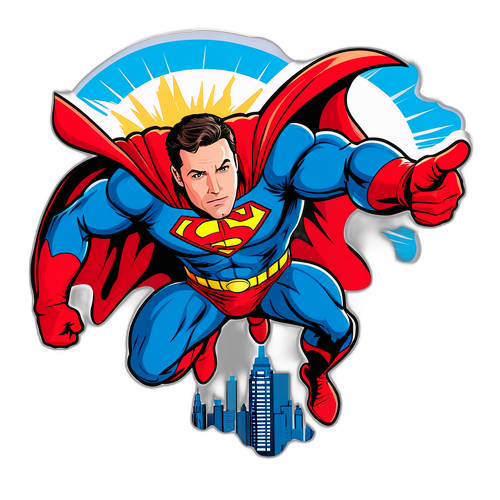 Un sticker cu Ben Affleck ca supererou