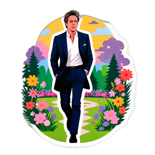 Hugh Grant im Park