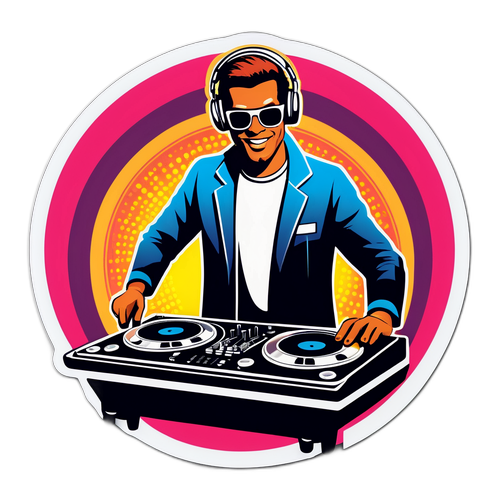 Retro DJ a diszkólámpák alatt