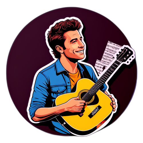 Portrait graphique de Jake Bongiovi avec une guitare