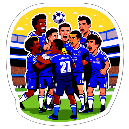 Fodbold-tema klistermærke fra Chelsea vs LAFC