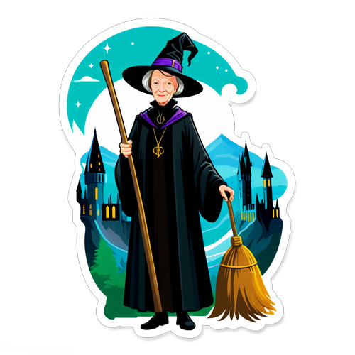 Magiczne Krainy Hogwartu: Profesor McGonagall w Akcji z Jej Ikoniczną Szpiczastą Czapką!