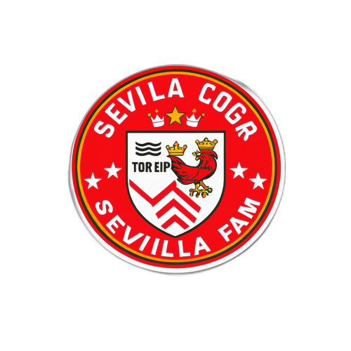 Αυτοκόλλητο με λογότυπα ποδοσφαιρικών ομάδων και το σύνθημα 'Υποστηρίξτε την Ομάδα σας' για τους φιλάθλους της Σεβίλλης