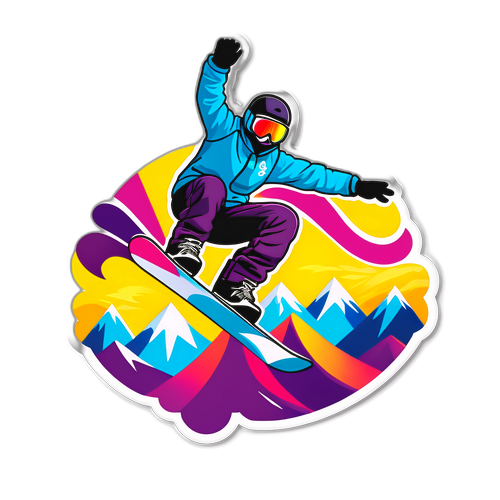 Kleurrijke weergave van snowboarden in een halfpipe