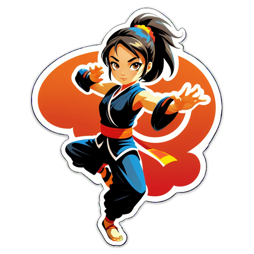 Gorgeous Kung Fu Girl Sticker
