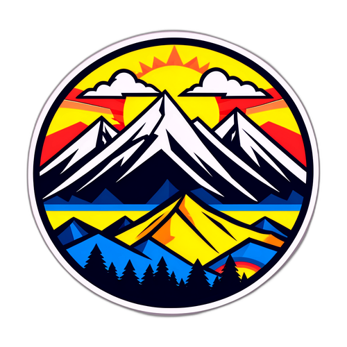 Denver Nuggets Sticker na may Tanawin ng Bundok