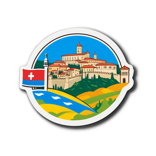 San Marino Csodája: Fedezd Fel a Történelmi Szimbólumokat Színes Matricán!